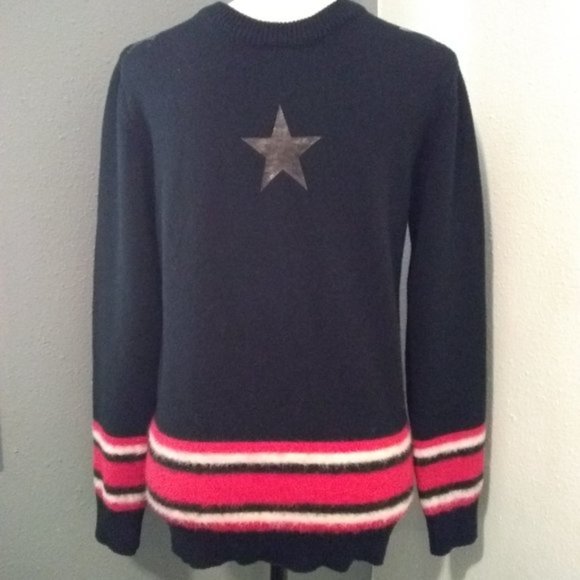 Givenchy Paris Red White Blue Sweater Stars Men's Medium - Picture 7 of 11